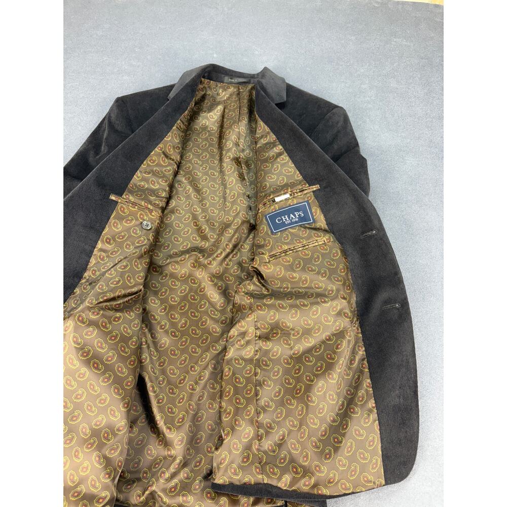 Chaps Classic-Fit Corduroy Stretch Sport Coat (Dark Gray, 42 Regular) Paisley - Picture 5 of 10